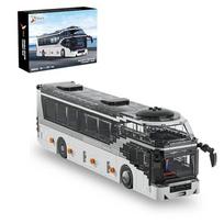 811 vnt. miesto turistinio autobuso statybiniai blokeliai, dviaukštis turistinis autobusas, modelio plytos, darbalaukio dekoracija, „pasidaryk pats“ žaislai vaikams, atostogų dovanos With Box gray