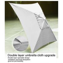 6.6x6.6ft Patio Umbrella Replacement Canopy with 4 Ribs Water Proof Square Outdoor Umbrella Replacement Top Grey