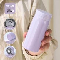 200 ml Mini termosinis buteliukas Kavos puodelis Nerūdijančio plieno izoliuotas puodelis Nešiojamas termoso puodelis Kelioninis vandens buteliukas Arbatos puodelis violetinė