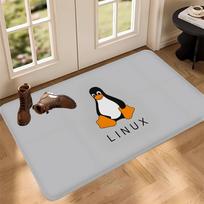 Linux Operating System Tux Penguin Anime Floor Mat Rectangle Home Soft Badmat Front Door Indoor Outdoor Mat Welcome Doormat 40cm x 60cm beige