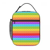 Premium Vector Pop It Seamless Pattern Insulated Lunch Bag for Kids School Cooler Thermal Food Box Tote Lunch Boxes Container One Size black