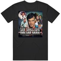 Six Million Dollar Man Lee Majors 70s Tv T Shirt Unisex T-Shirt S gray