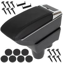 Dacia Duster II 2017- Armrest with Storage Box, Black Eco Leather & Mounting Kit juoda