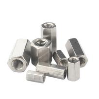 4#-40 6#-32 UNC Hexagon Coupling Nuts GB56 SUS304 Stainless Steel Long Extended Joint Sleeve Connector Nut 6-32x6x65(1Piece )