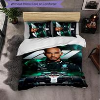 Lewis Hamilton Pattern Microfiber 3Pcs Bedding Set Decor Duvet Cover Set For Bedroom Home Use 135cm*200cm