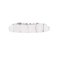 Gold Plated Smooth Flat Teeth Hip Hop Grillz - Perfect for Halloween Costume Parties Boxed white