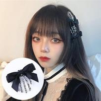Black Halloween Skeleton Hand Bone Claw Hair Clip with Bowknot Harajuku Ghost Skeleton Hair Clip Bone Claw Headwear LS gray