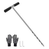 Soil Sample Probe Set Stainless Steel Soil Sample Collecting Probe with T-Handle Adjustable Rustproof Easy Soil Sampling Probe sidabras