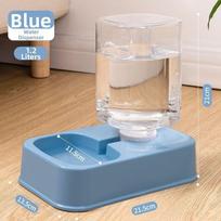 Didelės talpos katės šuns vandens dozatorius tiektuvas rinkinys 1,2L/1,5L naminių gyvūnėlių integruotas maisto dubenėlis Blue Water beige