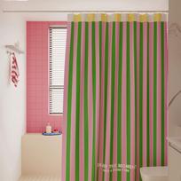 Dopamine Thickened Striped Shower Curtain Waterproof Set Mildew-Proof Bathroom Curtain Partition Hanging Curtain Bath Shower W60H190(CM)-1 Pcs white