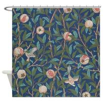 Design Bird And Pomegranate By William Morris Decorative Fabric Shower Curtain W90H165(CM)-1 Pcs gray