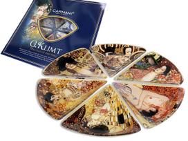 Talerz Dekoracyjny 6 Elementów Gustav Klimt Porcelana Sztuka Dom