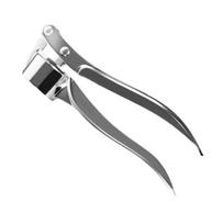 Manual Garlic Press Heavy Duty Ginger Crusher Masher with Ergonomic Handle Efficient Garlic Press Tool for Home Cooking Size#A gray