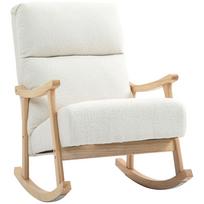 Supama kėdė, aksomo išvaizdos audinio užvalkalas, ergonomiška atlošas, 120 kg keliamoji galia, 65W x 90D x 98H cm, kreminė balta 90 x 65 x 98 cm kreminė