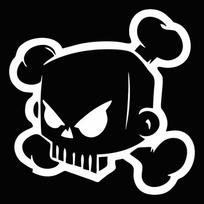15x15CM Ken Block Skull Sticker, Angry Cartoon Vinyl Decal,  Auto Body Window Styling Decoration Accessories 15CMX15CM gray