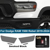 For Dodge RAM 1500 Rebel TRX/Rebel 2500/3500 2019-2026 Pre-Cut TPU Headlight Protective Film PPF Anti-Scratch Vinyl Wrap Kit For 1500 19-24 SMK gray