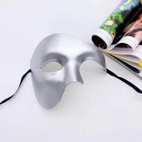 Helovino kostiumų vakarėlio kaukė Vyro maskaradas pusės veido suaugusiojo operos fantomas Retro princo vienaakis kaukė ML 21*17*10 gray