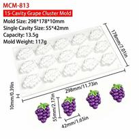 15-Cavity Silicone Mold Reusable Flexible Grape Cluster Silicone Mold Grape Non-Stick DIY Ice Cream Mold Dessert Making balta