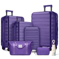 Luggage Sets 6 Piece with Duffel Bags, Hardside Expandable Suitcases with Spinner Wheels, Grape Purple 48 x 31 x 78 cm
