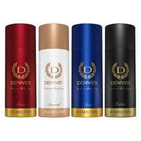 Denver Imperial, Pride, Honour & Caliber Deodorant for Men 150ml Pack of 4 blue