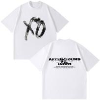 The Weeknd After Hours Til Dawn 2026 T-shirt su spaudiniu Vyrams Moterims Hip-hop T-shirt Vasariniai trumpomis rankovėmis Gotikiniai Punk T-shirt'ai Viršutiniai drabužiai XS balta