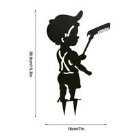 Sodo Dekoro Menas Žmonės Metalo Statula Kiemo Menas Sodo Įterpimas Vaikų Įterpimas Vejos Kiemo Dekoracija Dvaro Vejos Juoda Sodo Dekoro black