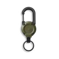 Outdoor Camping Tactical Easy Pull Buckle, Steel Wire Rope Retractable Rebound Keychain, Camping Multifunctional Anti Loss Rope žalia