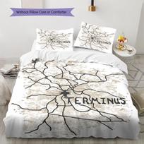 The Walking Dead Pattern Bedding,Quilt Set Quilt Cover Pillowcase Home Birthday Gift (1 * duvet cover + 2 * pillowcase, without core) 135x200cm white