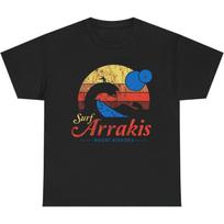 Surf Arrakis Dune T-Shirt – Vintage Distressed Sci-Fi Surf Tee _ Retro House Atreides Vacation Shirt for Men & Women Multi S įvairiaspalvis