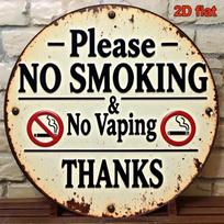 No Smoking No Vaping Retro Metal Wall Art Sign 20x20 įvairiaspalvis