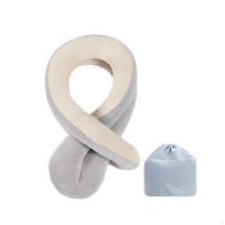 Kaklo pagalvė, Galvos atrama, Atrama, Automobiliui, Traukiniui, Biurui, Lėktuvo komfortui, Suaugusiems ir Vaikams. Gray Beige white