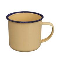 120/240/350/500ML Vintažinis emaliuotas puodelis su rankena Atsparus karščiui Didelės talpos Arbatos Pieno Vandens Kavos Gėrimo Puodelis Retro Dekoracija 7 šviesiai geltonos spalvos