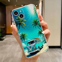 Combi Van Surf Phone Case For iPhone 17 16e 16 15 14 13 12 11mini Pro Max X XR XSMAX 8 7 Air Plus Soft Cover iPhone16plus blue