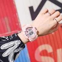 Fashion Kids Watches Luminous Waterproof Sports Digital Watch Alarm Clock Watches Boys Girls Student Smart Electronic Watch Gift rožinė