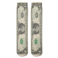 Men's Crazy Funny Novelty 3D Printed Athletic Crew Sock Dollar Bill Money Patterned Middle Calf Socks Creative Gift gray