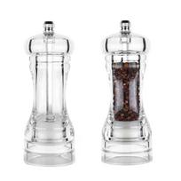 2pcs Pepper Mill And Salt Shaker Set Clear Acrylic Salt And Pepper Mill Adjustable Coarseness For Kitchen Dining Table Picnic China Mainland