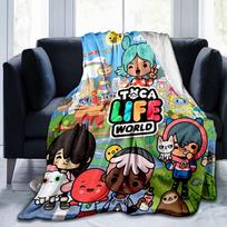 Vibrant World Of Toca Life Blanket Suitable for Sofas, Beds, Offices, And Camping - Perfect Gift for Halloween Christmas 75x90cm