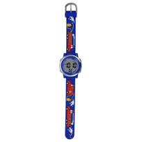 Sports Digital Watch with Timed Alarm Kids LED PU Acrylic Wristwatch Waterproof Stopwatch 3ATM Children's Stopwatch and Clock Fire fighting truck mėlyna
