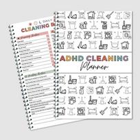 Adhd Cleaning Planner Bundle – Includes Home Cleaning Schedule, Weekly, Monthly, Year-Round Cleanliness Tips, Family Chore Chart gray