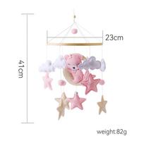 Cute Flamingo Baby Rattle Toy Wooden Mobile Musical Bed Bell Hanging Toy 0-12 Month Girl Newborn Infant Crib Gift Holder Bracket white