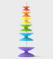 Gyro Rainbow Rotating Folding Happy Baby Ferrules Stacking High Early Childhood Education Rainbow Tower green
