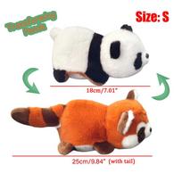 Treasuringu Double-Sided Flip Panda Toy Red Panda Transform Plush Doll 2-In-1 Raccoon Flip Change Transform Panda Pillow Gift orange
