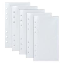 5pcs Transparent 6 Hole Budget Binder Pockets PP Cash Envelope Inserts  School Office Supplies A6-Transparent