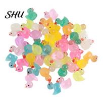 Resin Duck Ornament 10/20/30/40/50/100Pcs Mini Figurine Glow-in-the-dark Little Tiny Lightweight Animal Toy Miniature Statue Fairy Microlandscape 10 pcs yellow