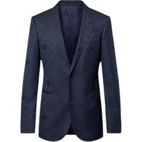 LOUIS VUITTON Single Breasted Wool Pont Neuf Jacket 1AFW72 46 tamsiai mėlyna spalva
