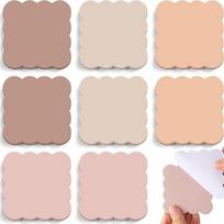 240 Sheets Self-adhesive Wavy Note Pads Adhesive Backing Scalloped Sticky Notes  Diary Style 2 beige