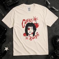 Cherry Bomb Shirt and kids tshirt Tee T-Shirt and kids tshirt Vintage Retro Graphic Funny Gift Punk Rock Streetwear Y2K Aesthetic Women 100 black