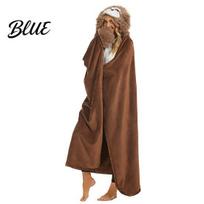 Hooded Wearable Blanket Hoodie Women Cute Animal Plush Cape Soft Cosplay Cape Cozy Sloth Highland Cow Penguin for Cosplay Home Loungewear ruda