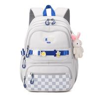 Schoolbag for girls Junior high school students School bag Middle school burden reduction ridge protection Large capacity ins wind High black