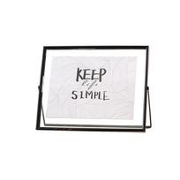 Minimalist Style Metal Photo Frame Transparent Surface Rust-proof Tabletop Decorative Frame Sturdy Free Standing white